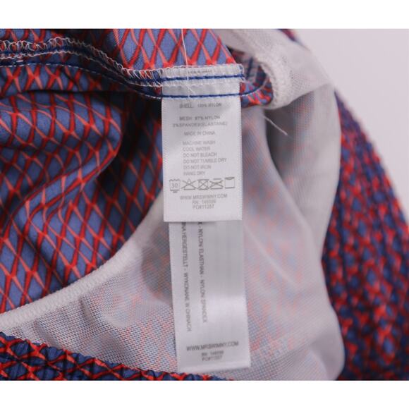 Mr. Swim Red Blue Geometric Print Swim Trunks 7" Inseam Men's XXL - Picture 4 of 8